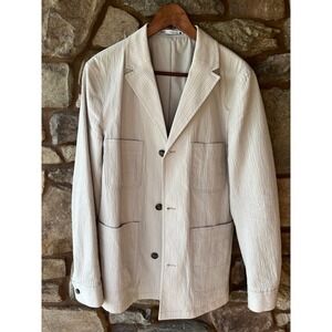 Zara Man Textured Seersucker Blazer Jacket